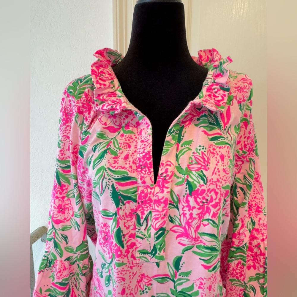 NWOT Lilly Pulitzer Sz L Hayes Dress Conch Shell Pink Koala La La - Picture 3 of 9